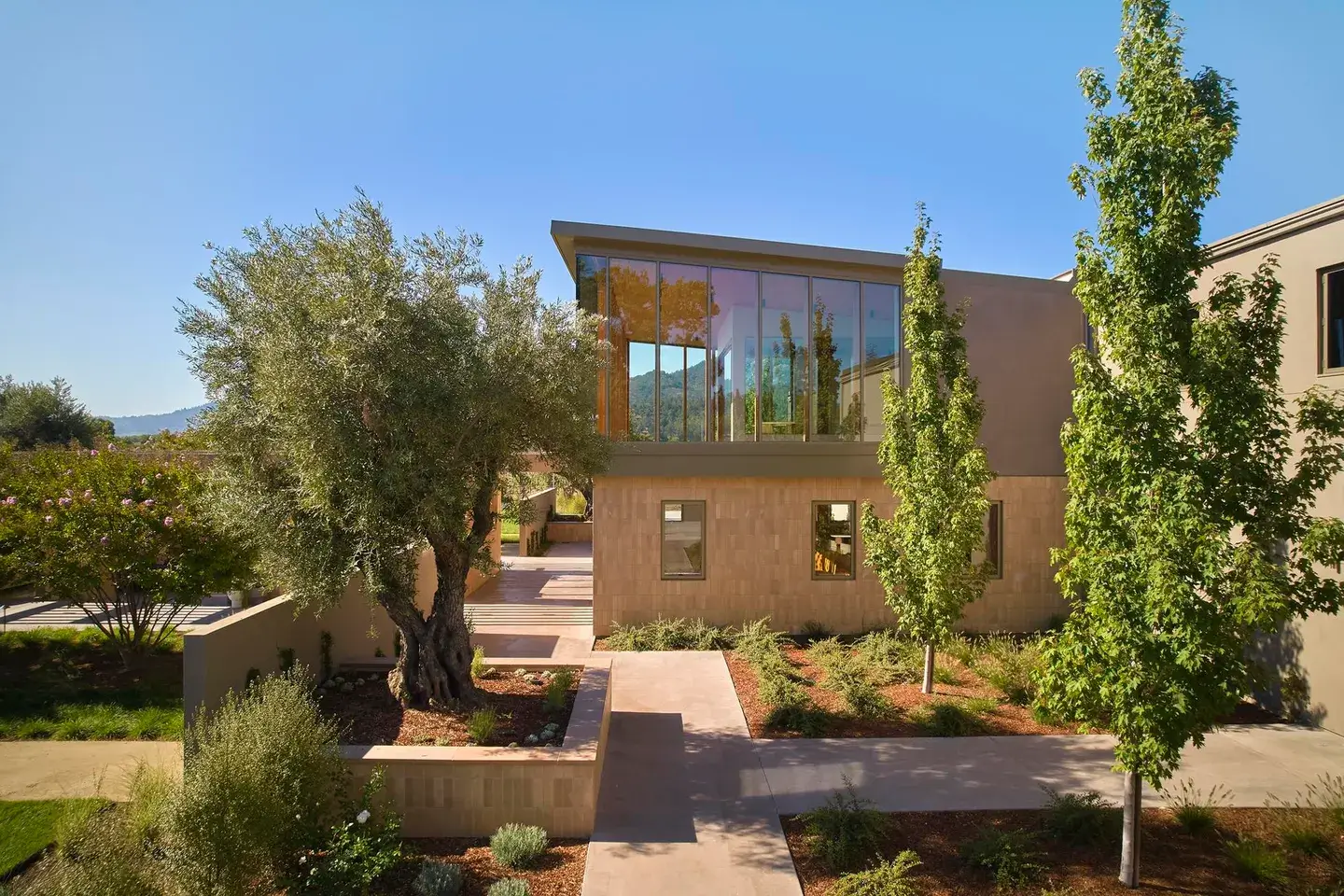 Exterior view of "The Jewel Box" wine tasting room beckons visitors to Bella Union Winery.Yoshi Makino for Far Niente Wine Estates